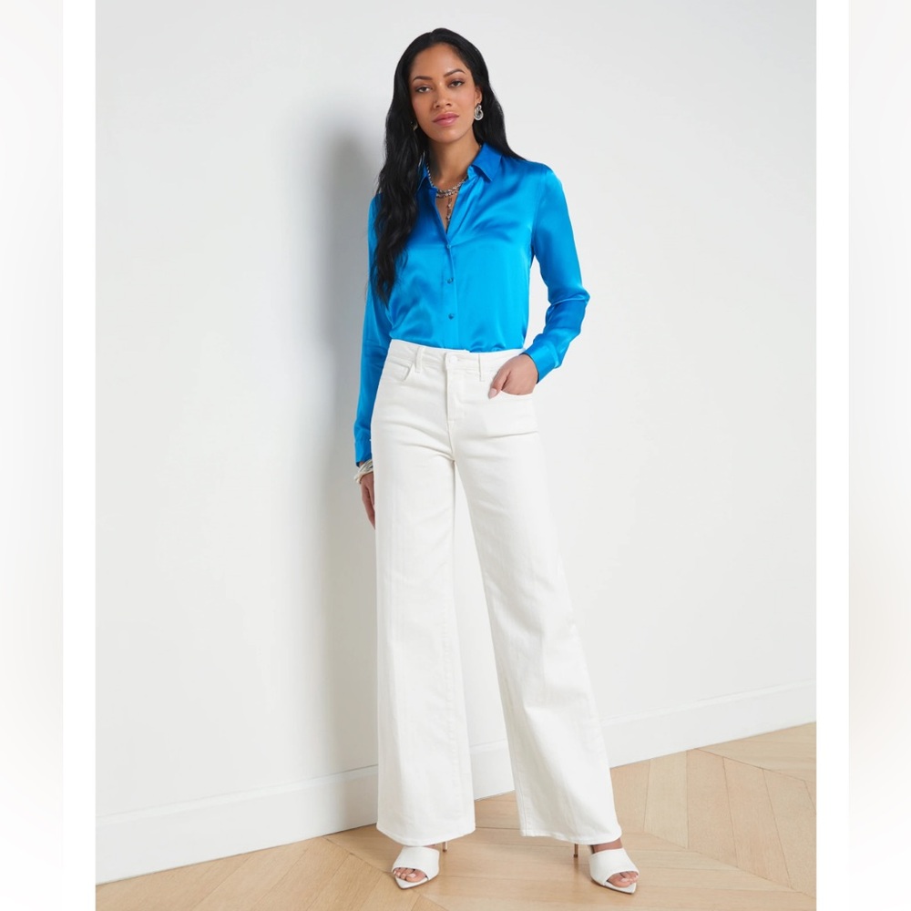 L’AGENCE White Alicent Wide-Leg Jean Size 26